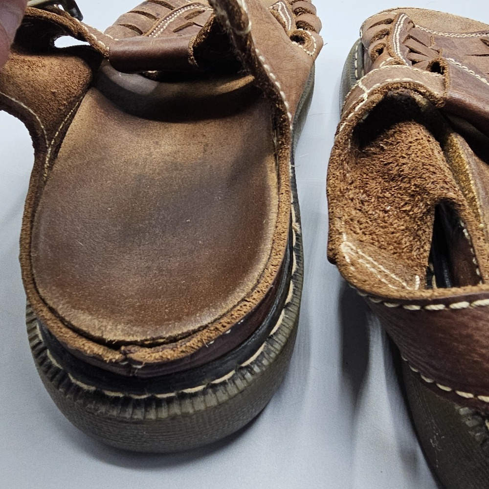 Vintage Leather Fishermen Chunky Sandals Women's 9.5 Mens 8 Y2K 90s Made Spain - Picture 11 of 15